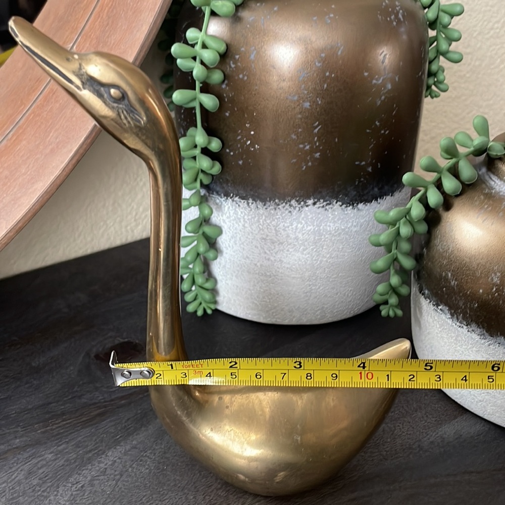 Vintage Set Of 4 Solid Brass Swans - Picture 4 of 11